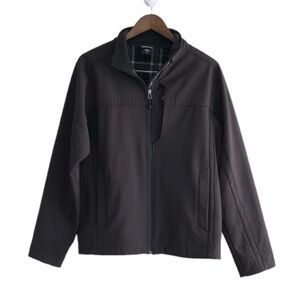 Blue Harbor Soft Shell Fall Long Sleeve Zippered Zip Up Jacket Coat Brown